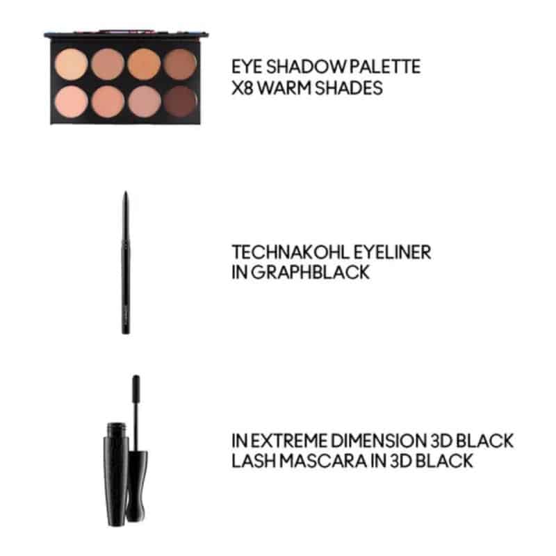 Haute Gossip Eye Shadow Palette + Eyeliner + Mascara Makeup Set Limited Edition Warm