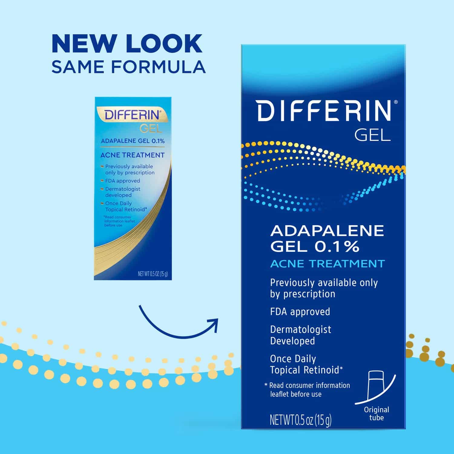 Differin Gel Adapalene 0.1% Acne Treatment 