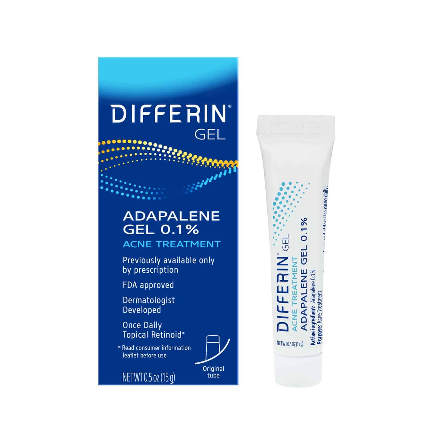 Differin Gel Adapalene 0.1% Acne Treatment 