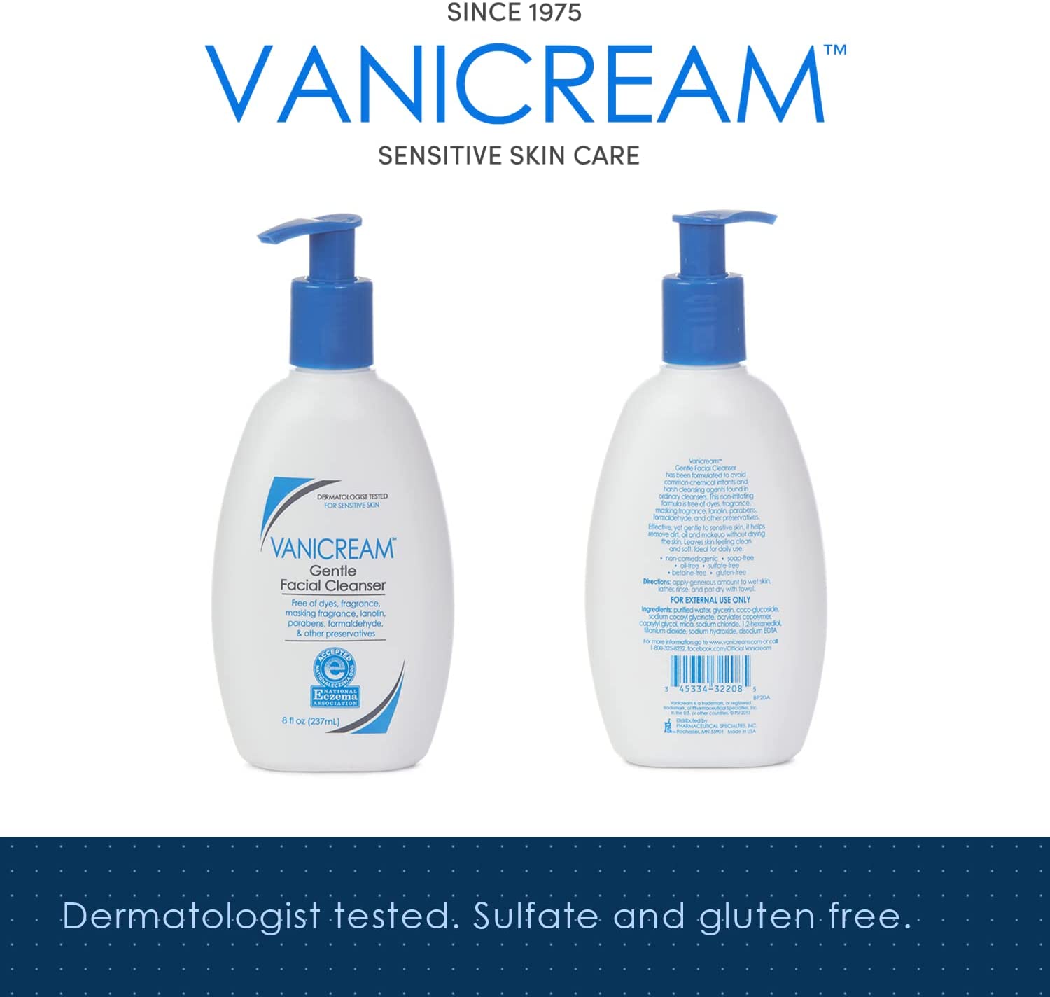 Vanicream Gentle Facial Cleanser For Sensitive Skin 